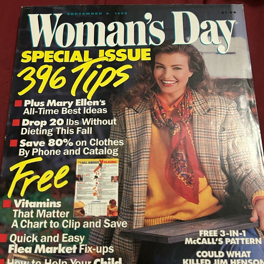 Vintage Woman’s Day Magazine. September 4, 1990.